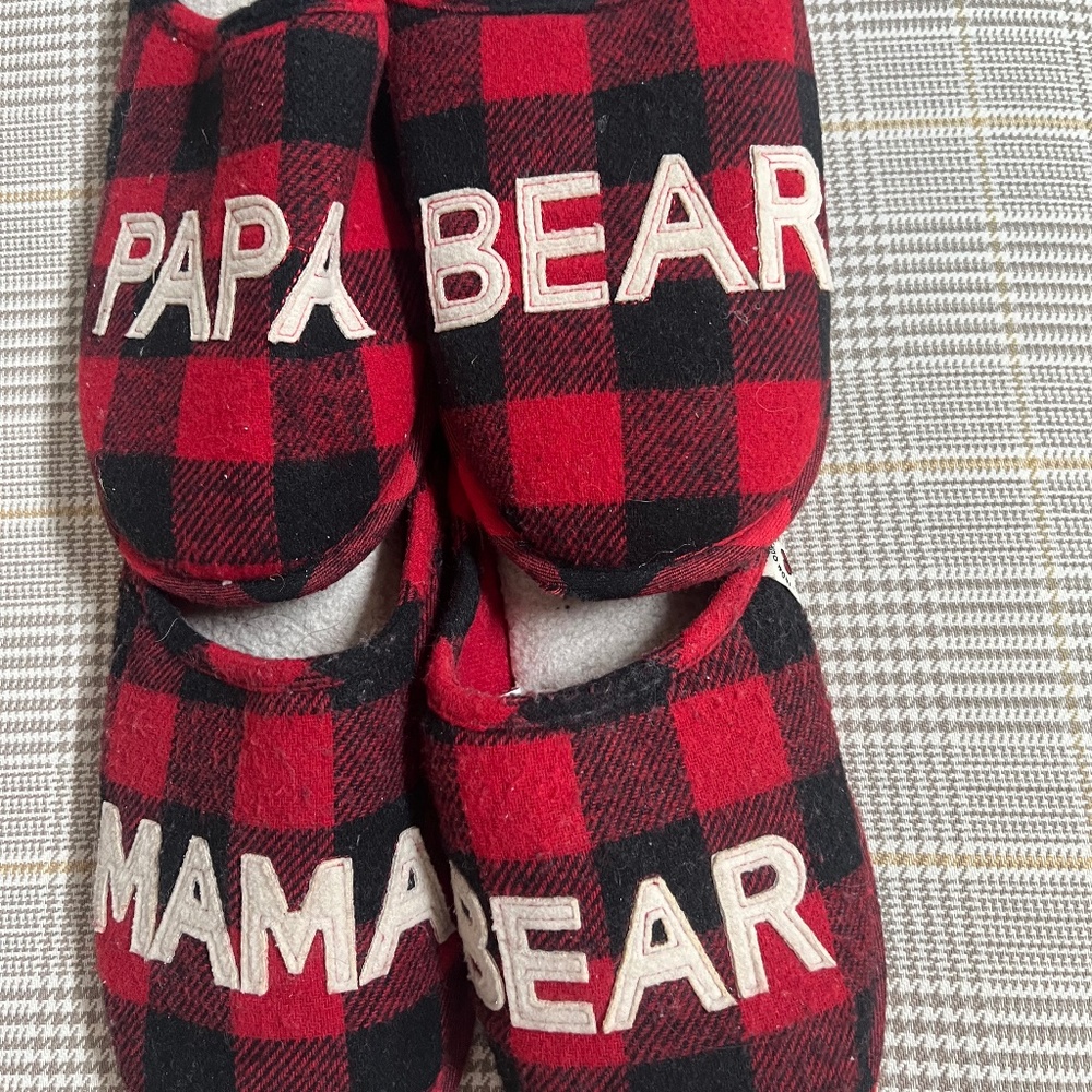 Mama Bear & Papa Bear Slippers by Dearform TWO PAIRS!!!